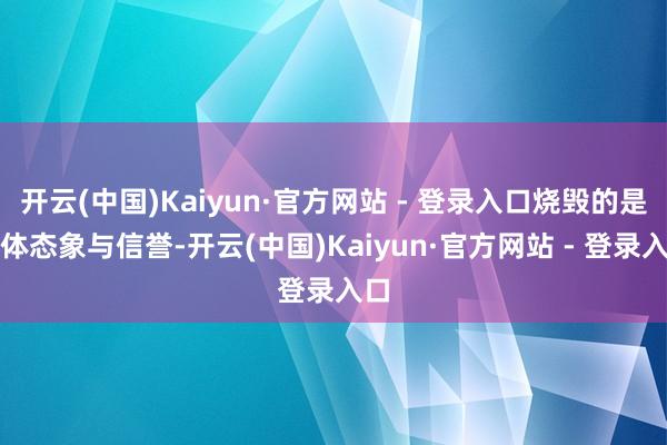 开云(中国)Kaiyun·官方网站 - 登录入口烧毁的是自体态象与信誉-开云(中国)Kaiyun·官方网站 - 登录入口